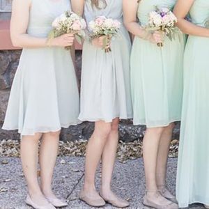 David’s Bridal Knee Length Dress - Dusty Sage